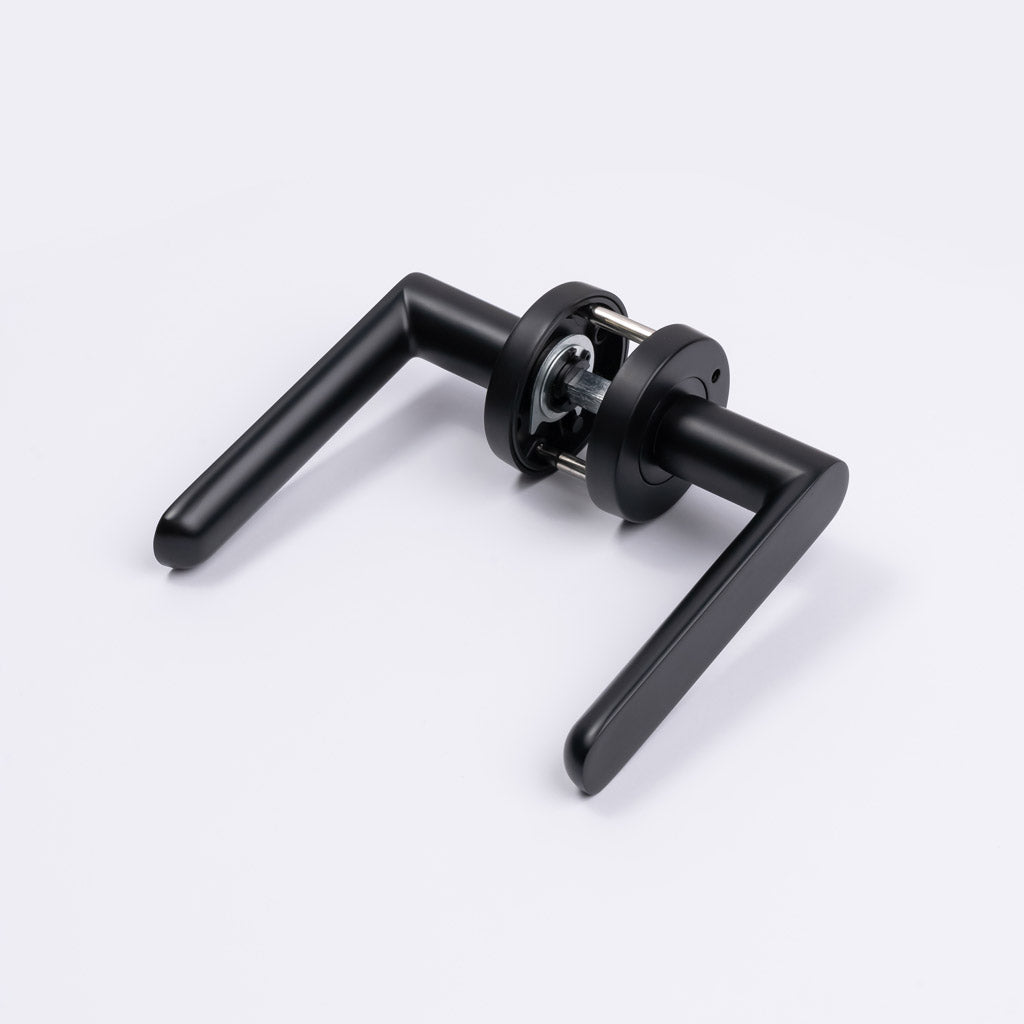 Matt Black Privacy Door Handle - Fairhaven - Manovella