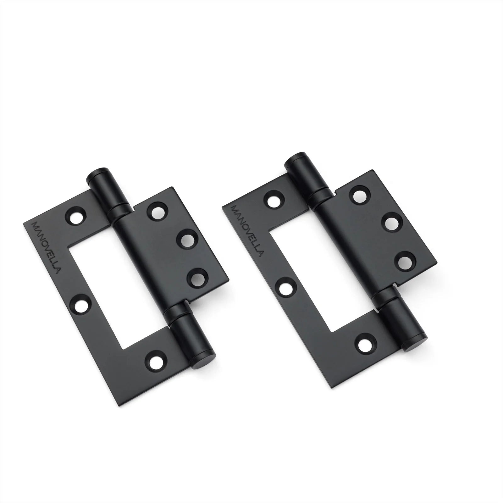 Matt Black Ball Bearing Fast Fix Hinge (Pair) 100mm x 70mm - Manovella