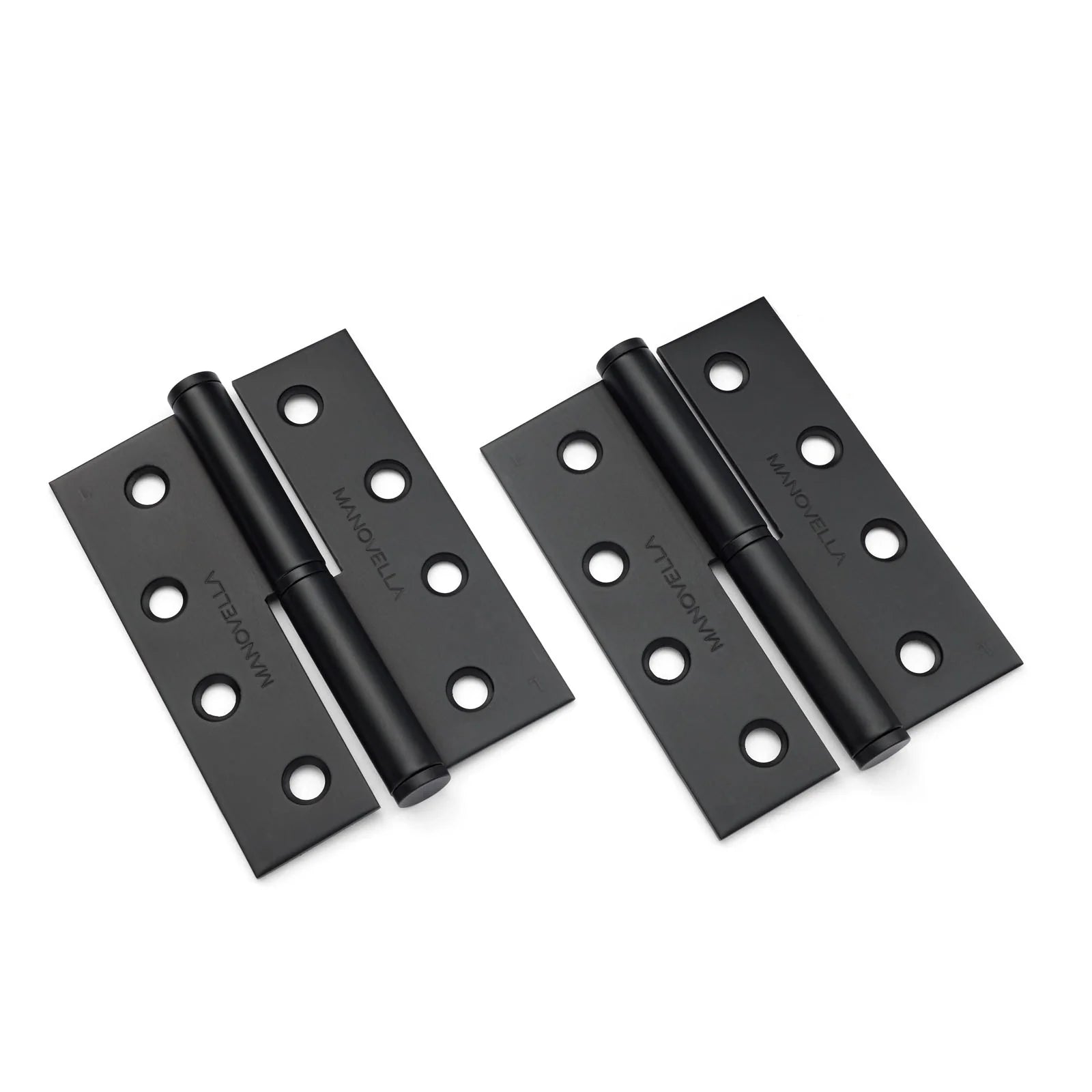 Matt Black Lift Off Left Hand Hinge (Pair) 100mm x 75mm - Manovella