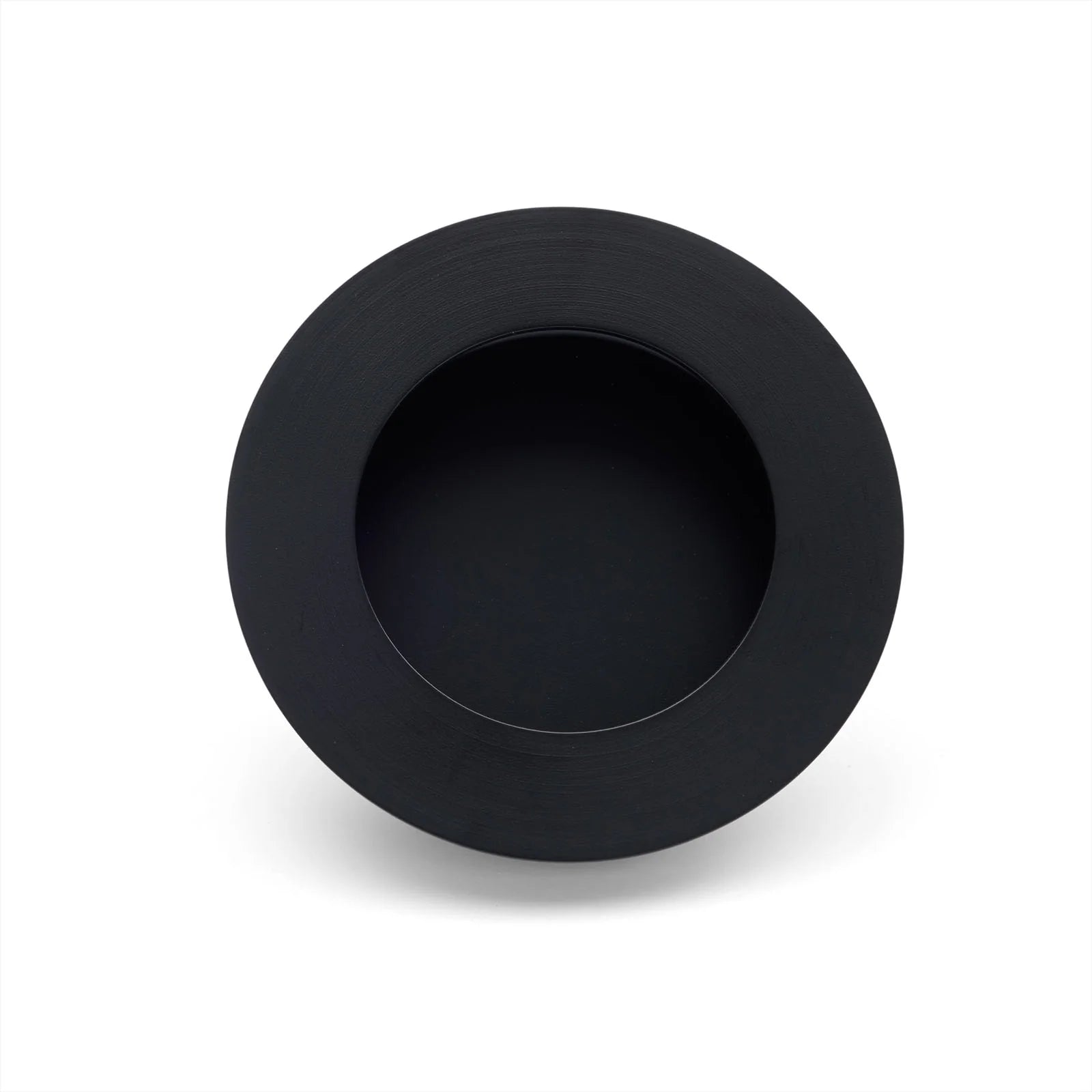 Matt Black Sliding Door Round Flush Pull 65mm - Manovella