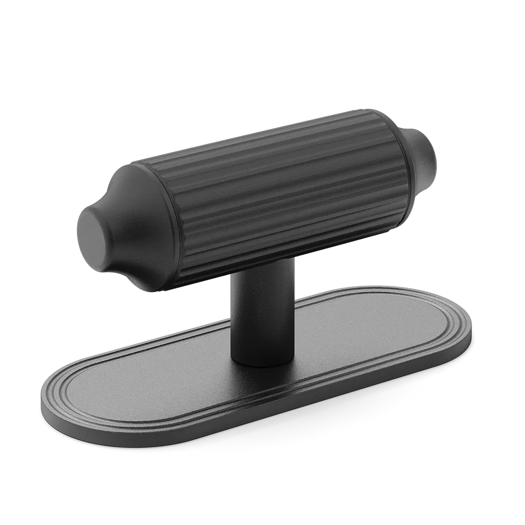 Barwick Ridged T-bar Handle with Backplate By Armac Martin