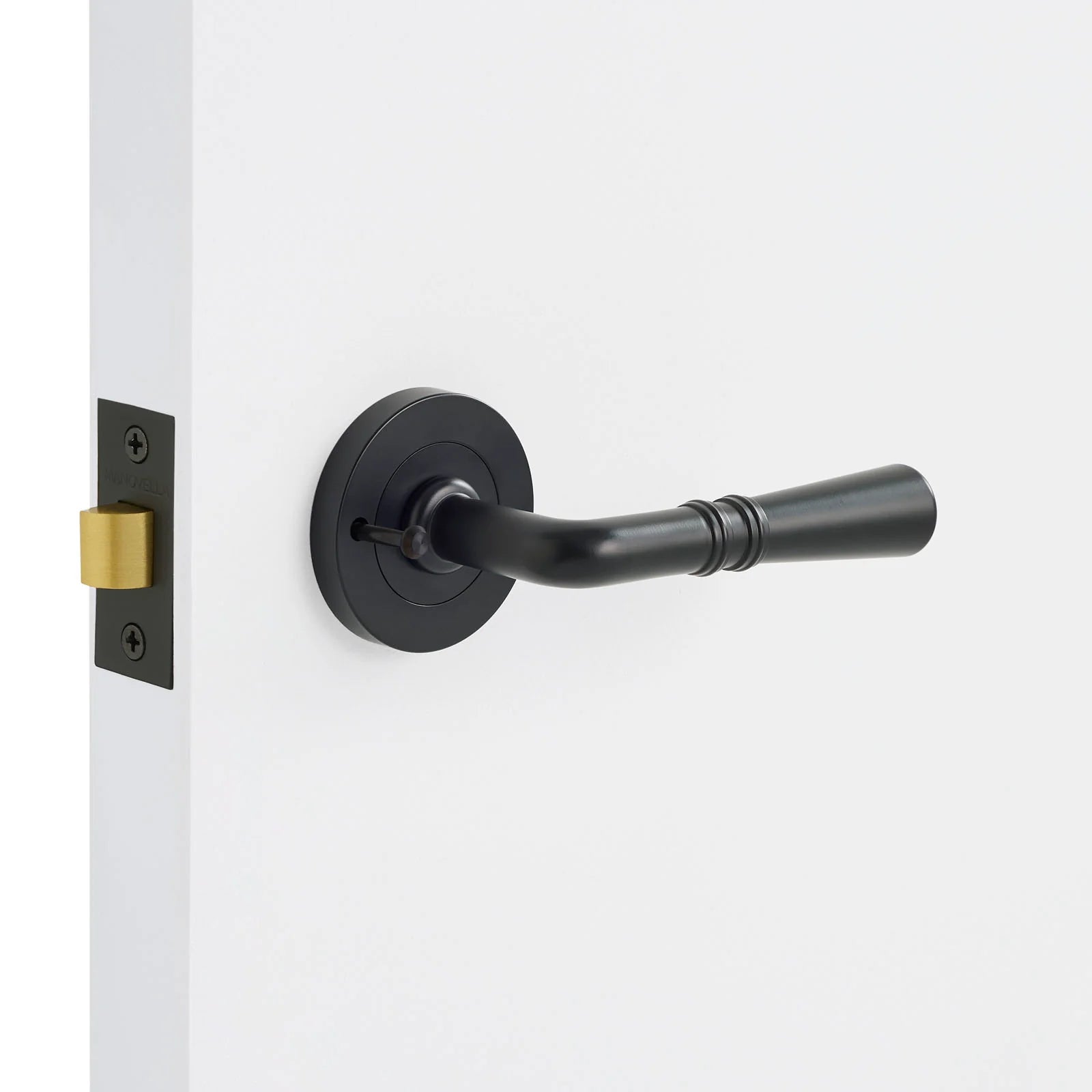 Matt Black Privacy Door Handle - Lexton - Manovella