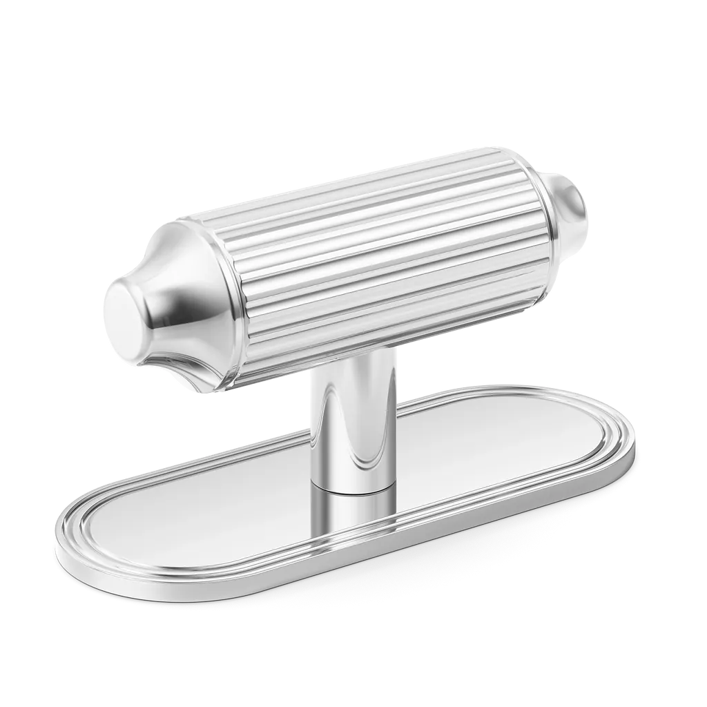 Barwick Ridged T-bar Handle with Backplate By Armac Martin