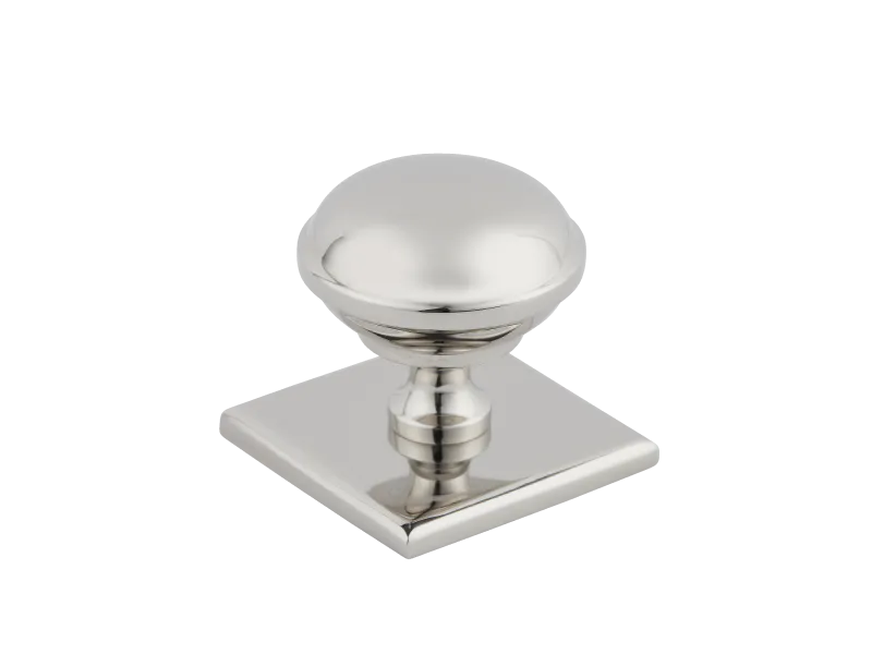 Queslett Cabinet Knob with Square Backplate By Armac Martin