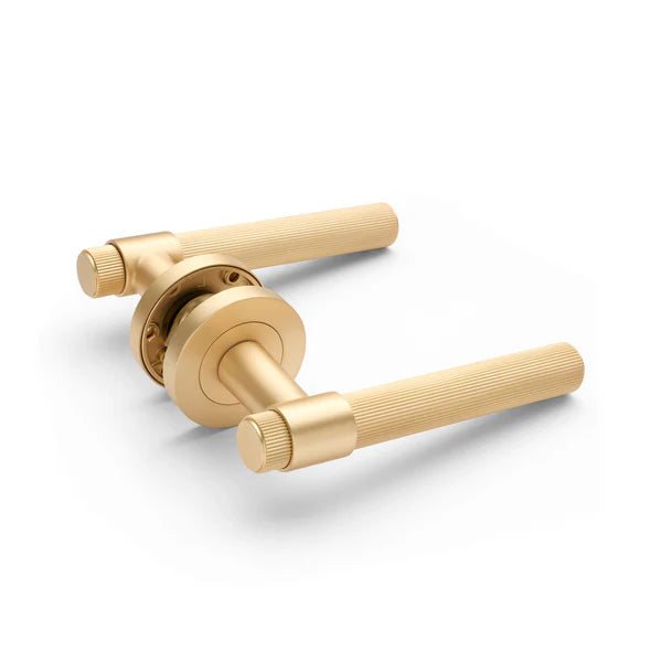 Satin Brass Passage Door Handle - Rochester - Manovella