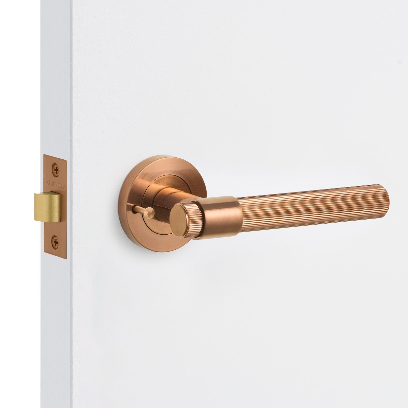 Brushed Copper Privacy Door Handle - Rochester - Manovella