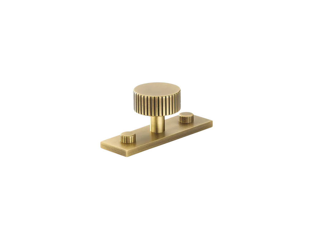 MIX Straight Knurled Cabinet Knob & Backplate By Armac Martin