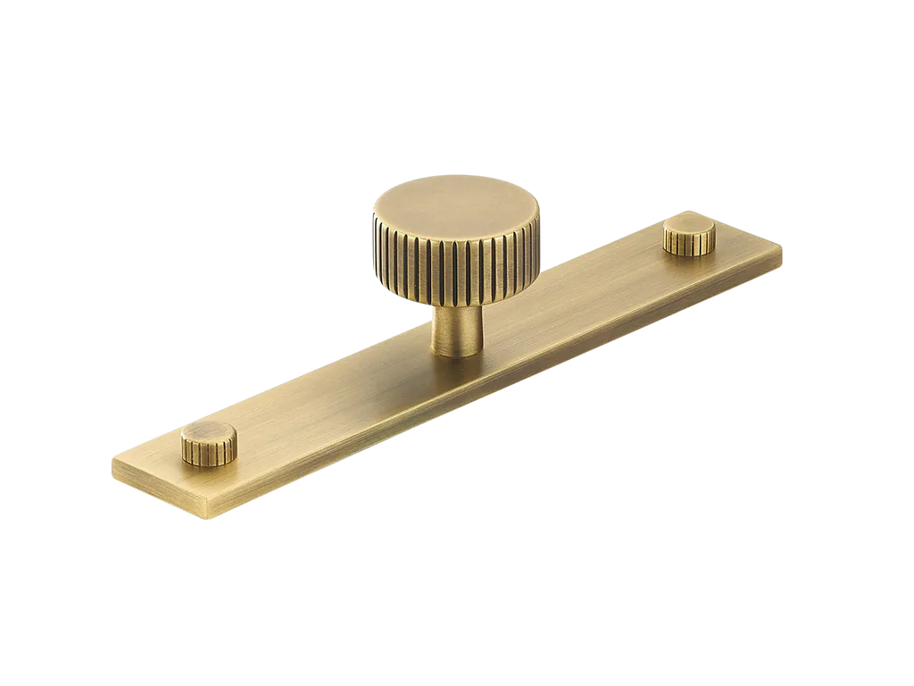 MIX Straight Knurled Cabinet Knob & Backplate By Armac Martin