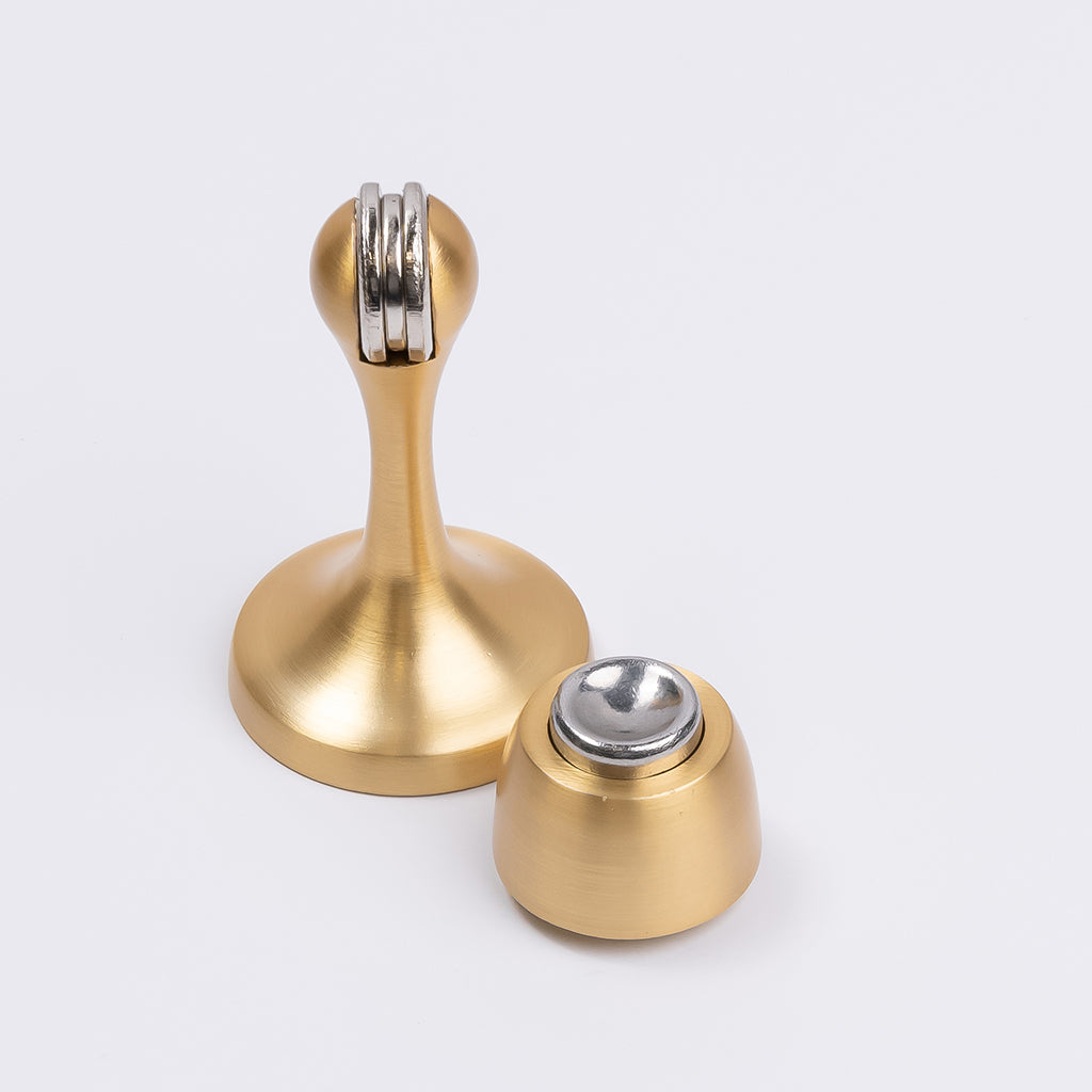 Satin Brass Magnetic Door Stop - Manovella