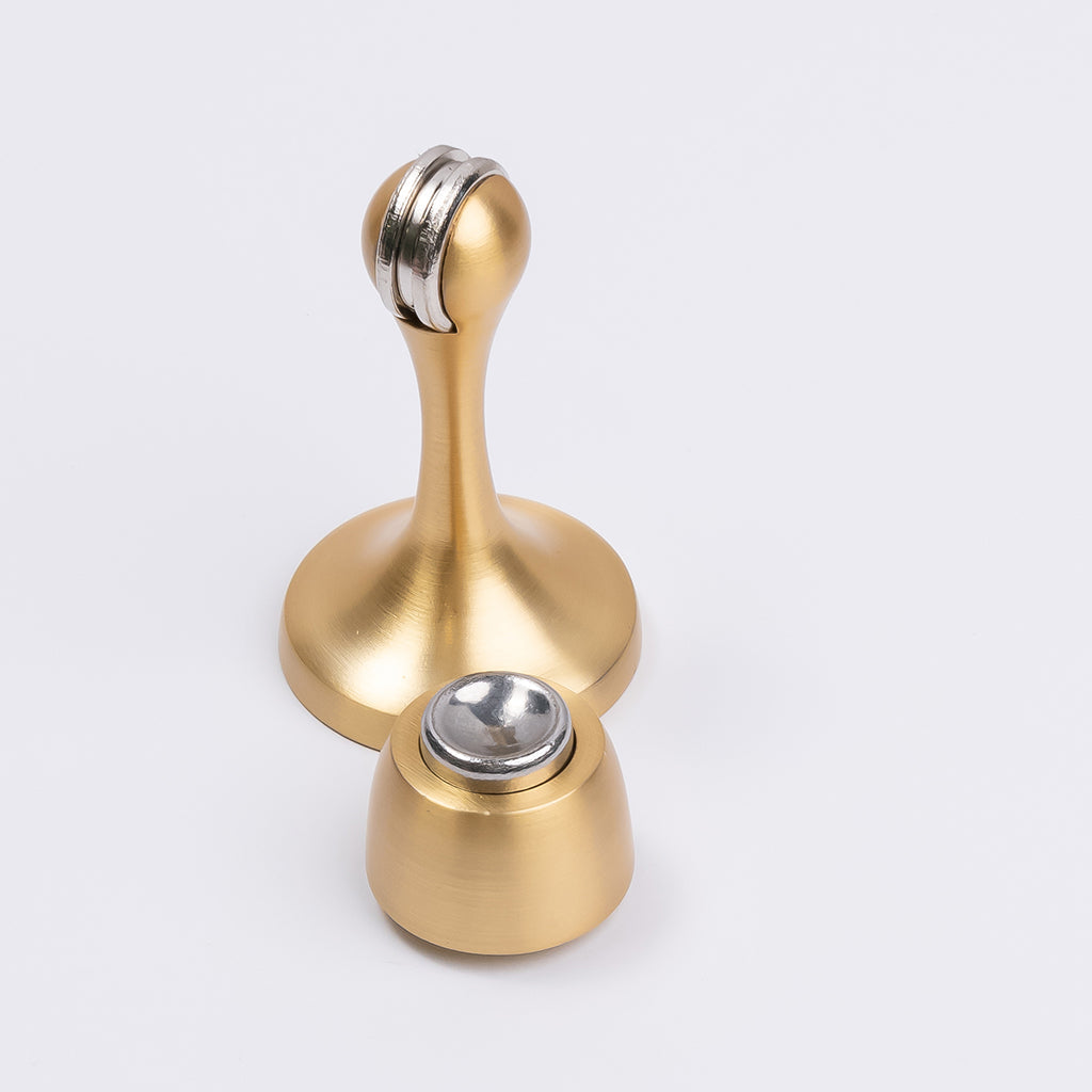 Satin Brass Magnetic Door Stop - Manovella
