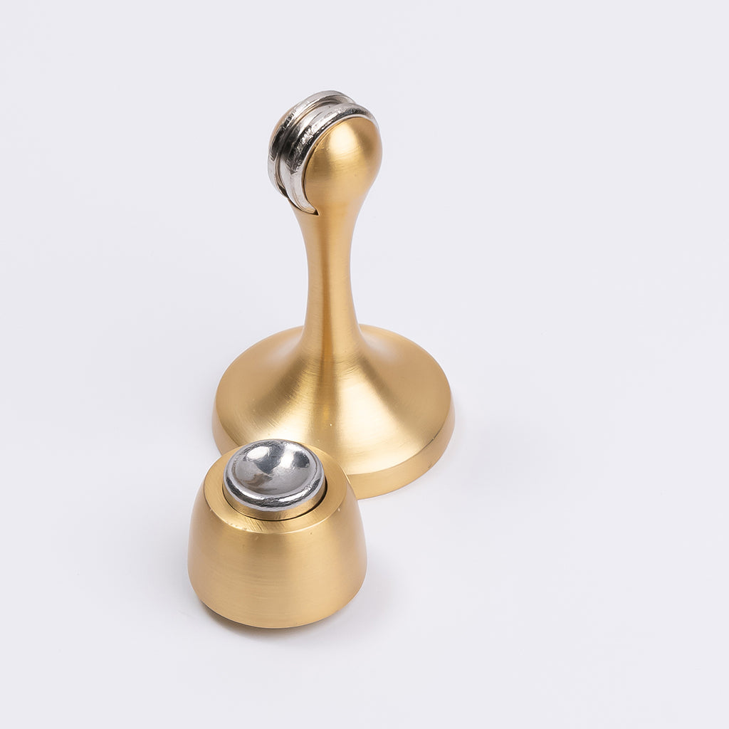Satin Brass Magnetic Door Stop - Manovella