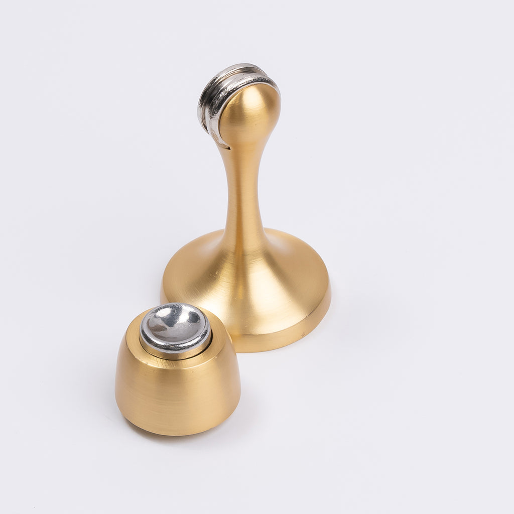 Satin Brass Magnetic Door Stop - Manovella