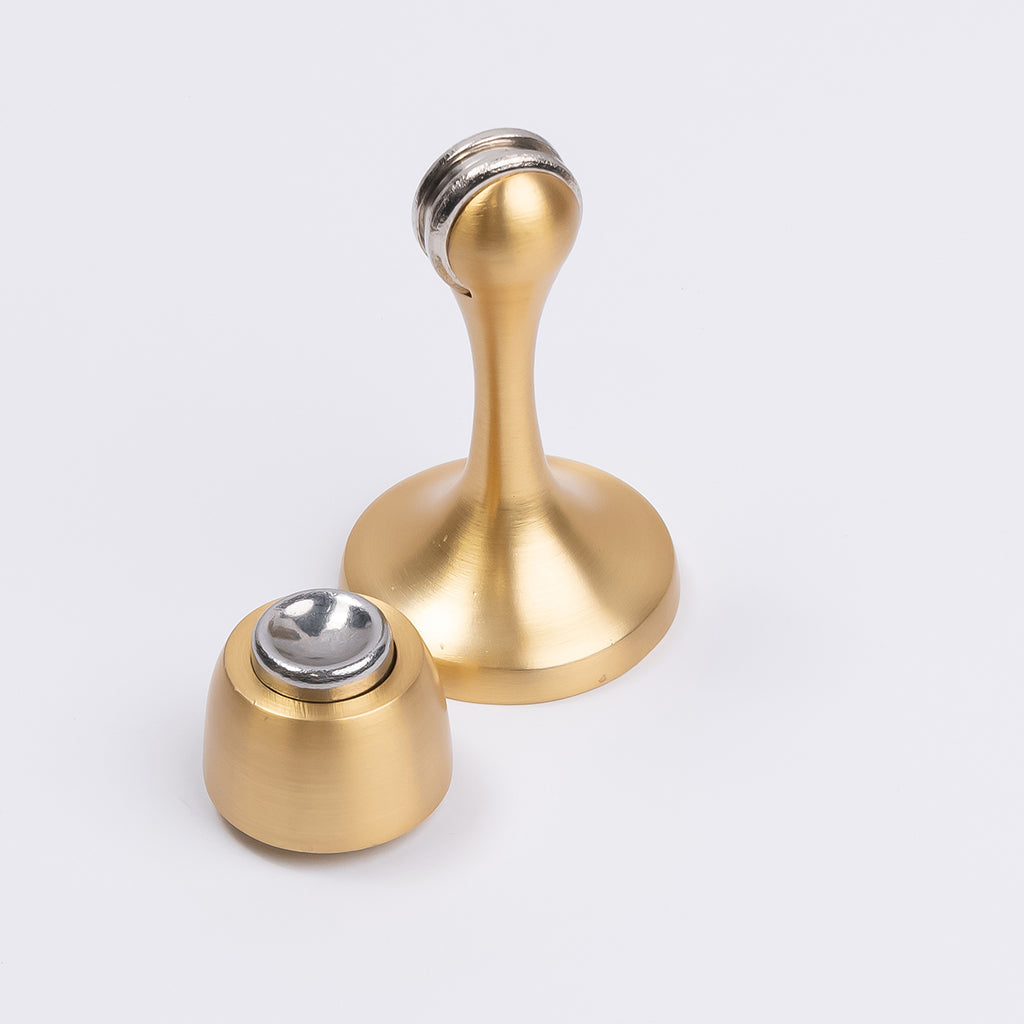 Satin Brass Magnetic Door Stop - Manovella