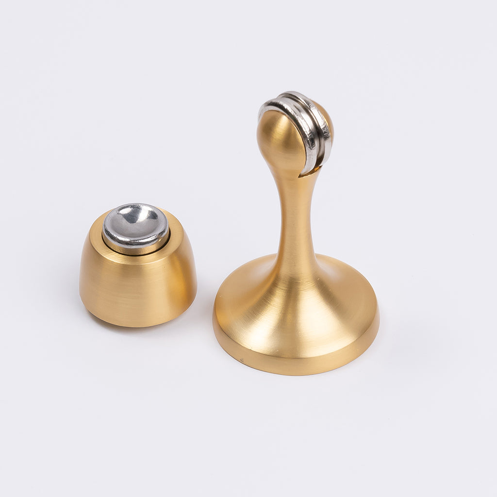 Satin Brass Magnetic Door Stop - Manovella
