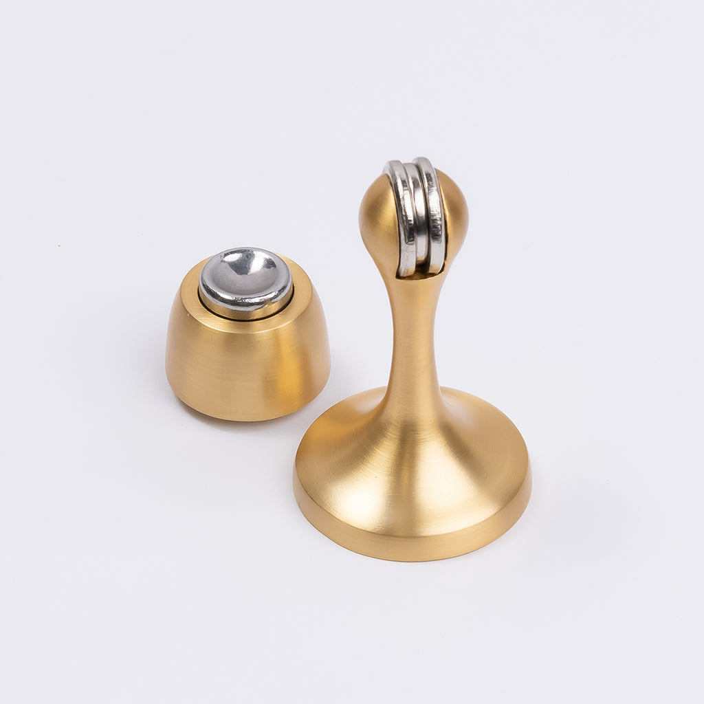 Satin Brass Magnetic Door Stop - Manovella