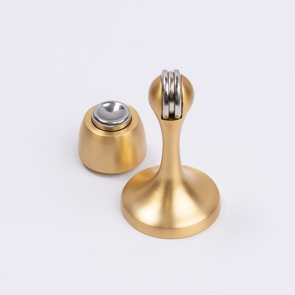 Satin Brass Magnetic Door Stop - Manovella