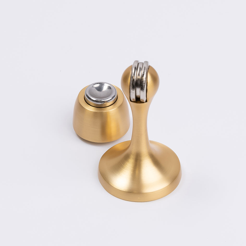 Satin Brass Magnetic Door Stop - Manovella