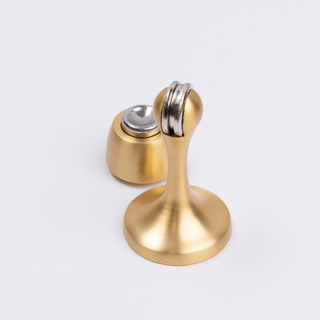 Satin Brass Magnetic Door Stop - Manovella