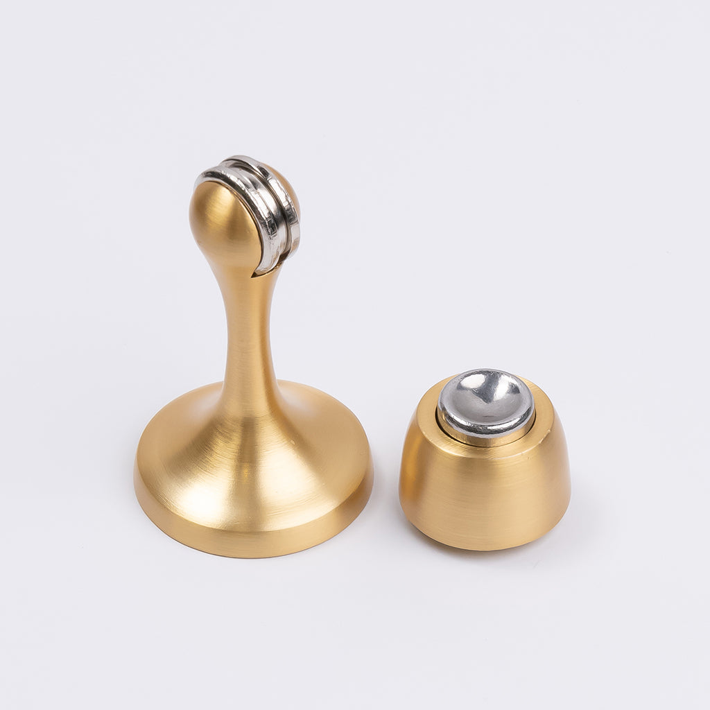 Satin Brass Magnetic Door Stop - Manovella