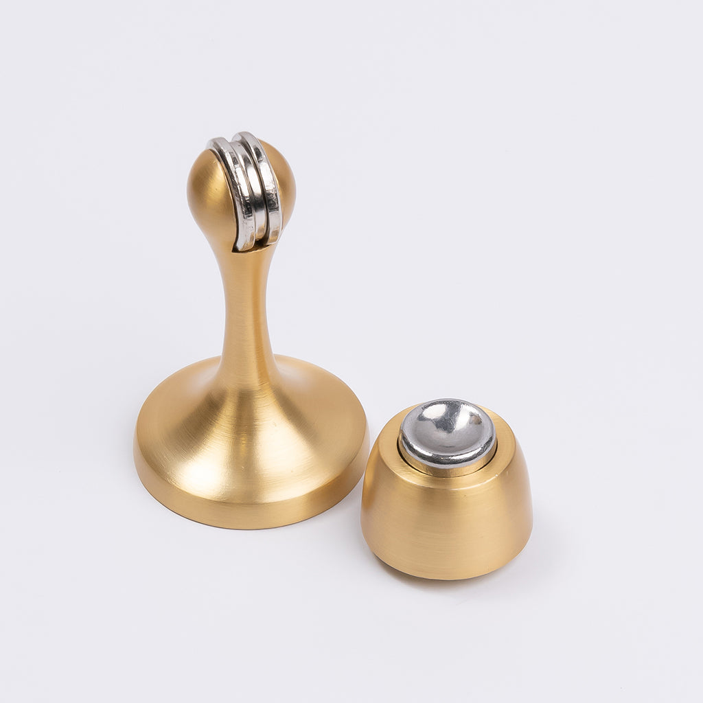 Satin Brass Magnetic Door Stop - Manovella