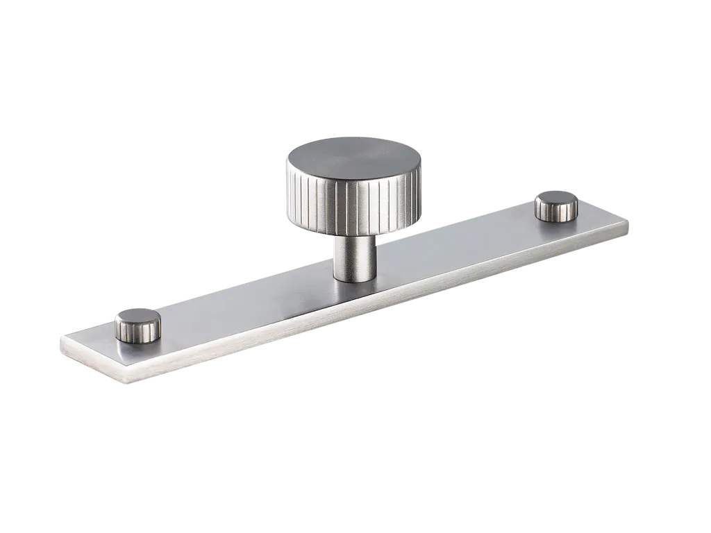 MIX Straight Knurled Cabinet Knob & Backplate By Armac Martin