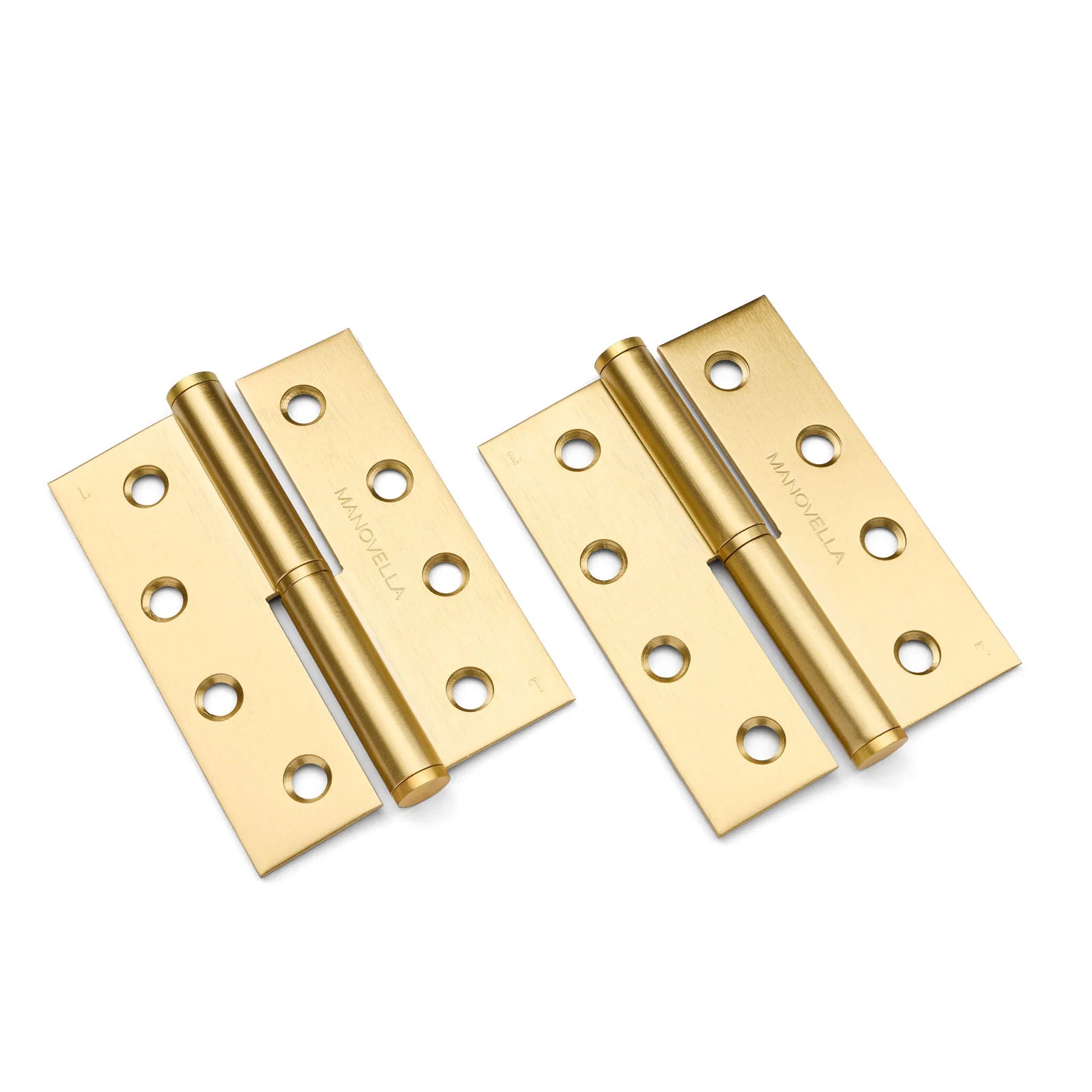Satin Brass Lift Off Left Hand Hinge (Pair) 100mm x 75mm - Manovella
