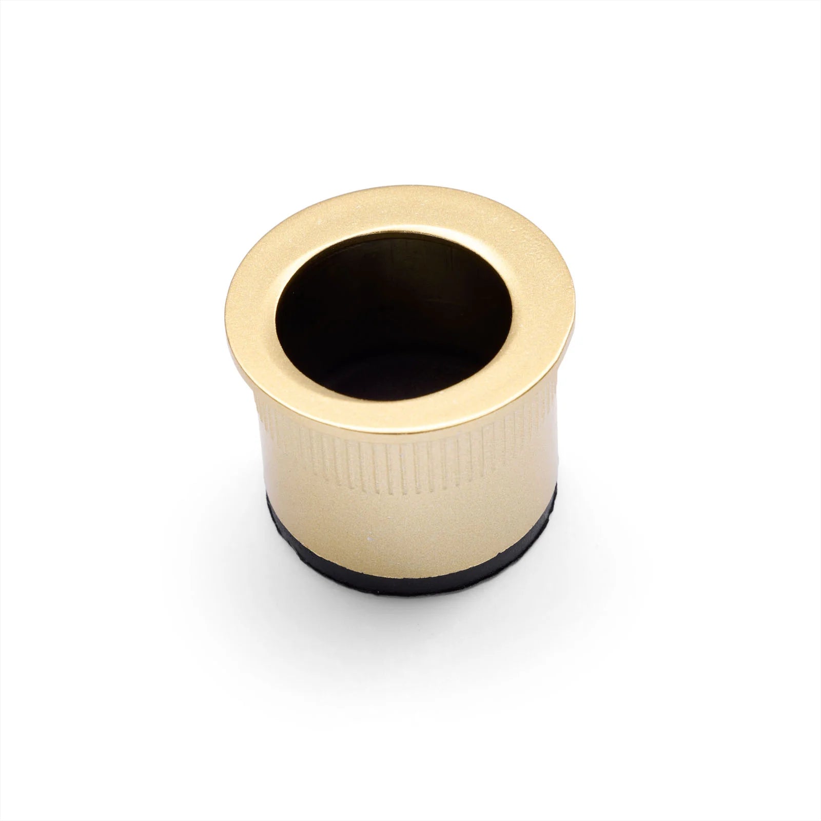Satin Brass Round Sliding Door Finger Pull - Manovella
