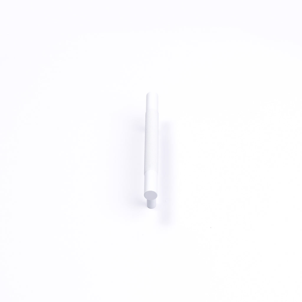 White Knurled Drawer Pull - Charmian - Manovella