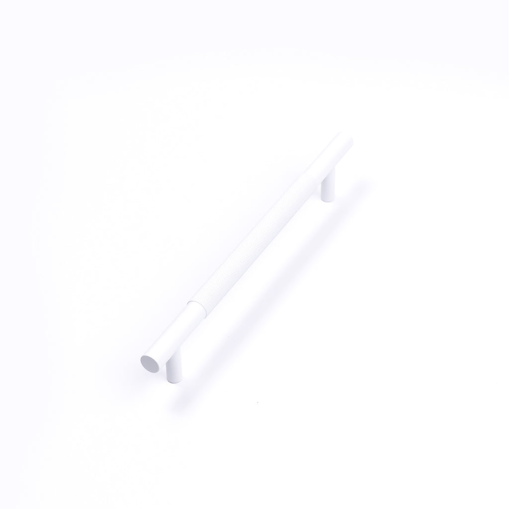 White Knurled Drawer Pull - Charmian - Manovella