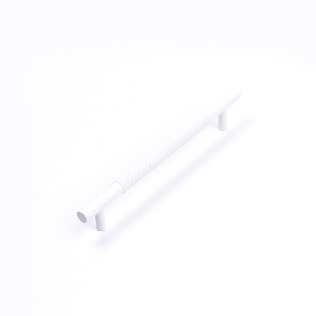 White Knurled Drawer Pull - Charmian - Manovella