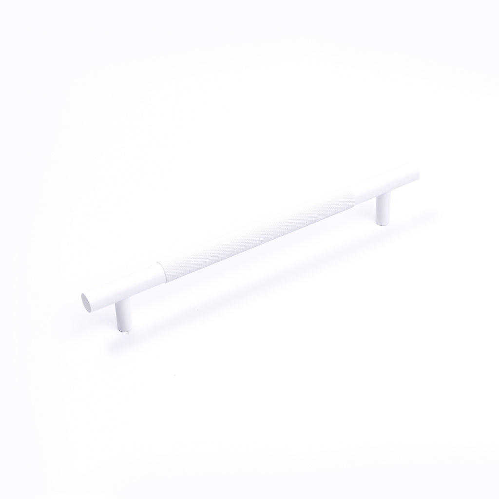 White Knurled Drawer Pull - Charmian - Manovella