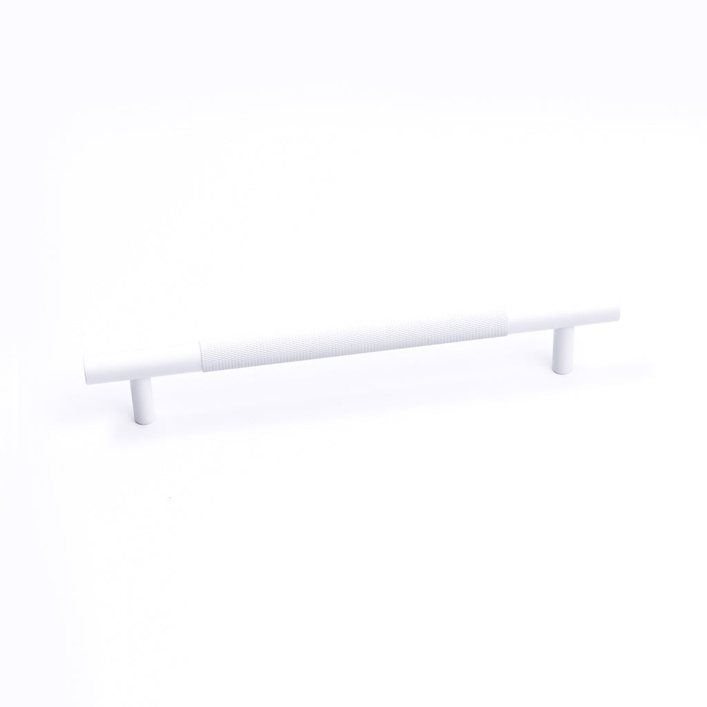 White Knurled Drawer Pull - Charmian - Manovella