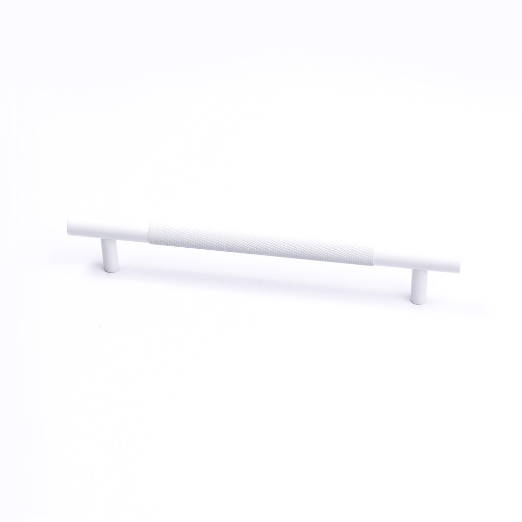 White Knurled Drawer Pull - Charmian - Manovella