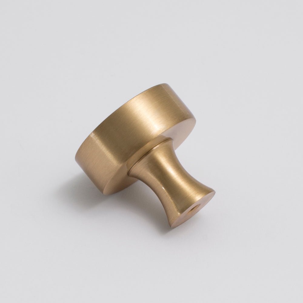 Atticus Knob - Satin Brass By Hepburn - Entry - Point - AKSB - Hepburn Hardware