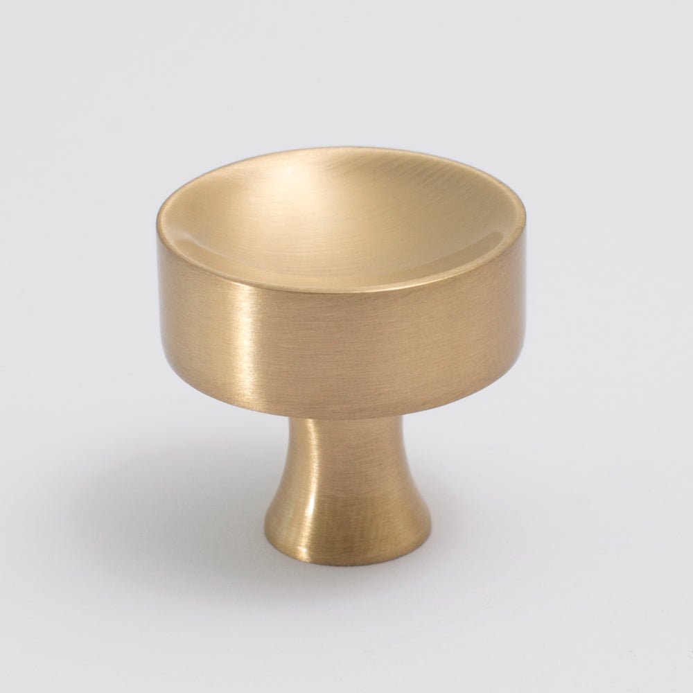 Atticus Knob - Satin Brass By Hepburn - Entry - Point - AKSB - Hepburn Hardware