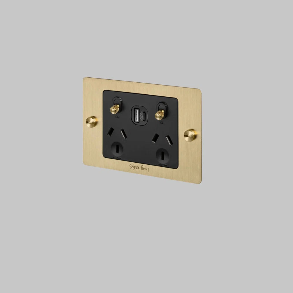2G GPO SOCKET / USB A + C / WITH LOGO / CROSS - Buster + Punch