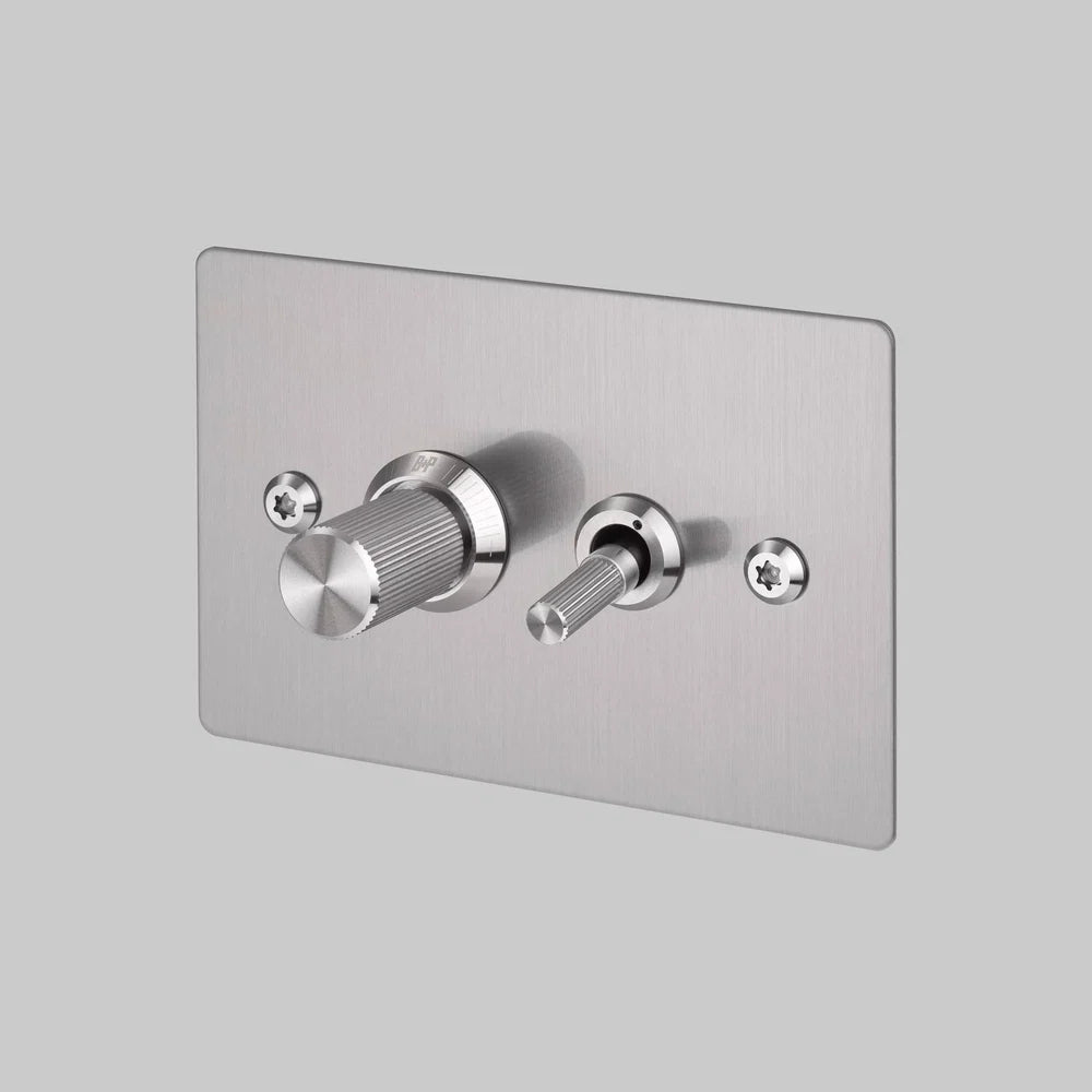 2G TOGGLE + DIMMER / 2-WAY / HORIZONTAL / LINEAR - Buster + Punch