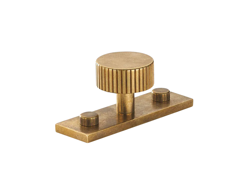 MIX Straight Knurled Cabinet Knob & Backplate By Armac Martin