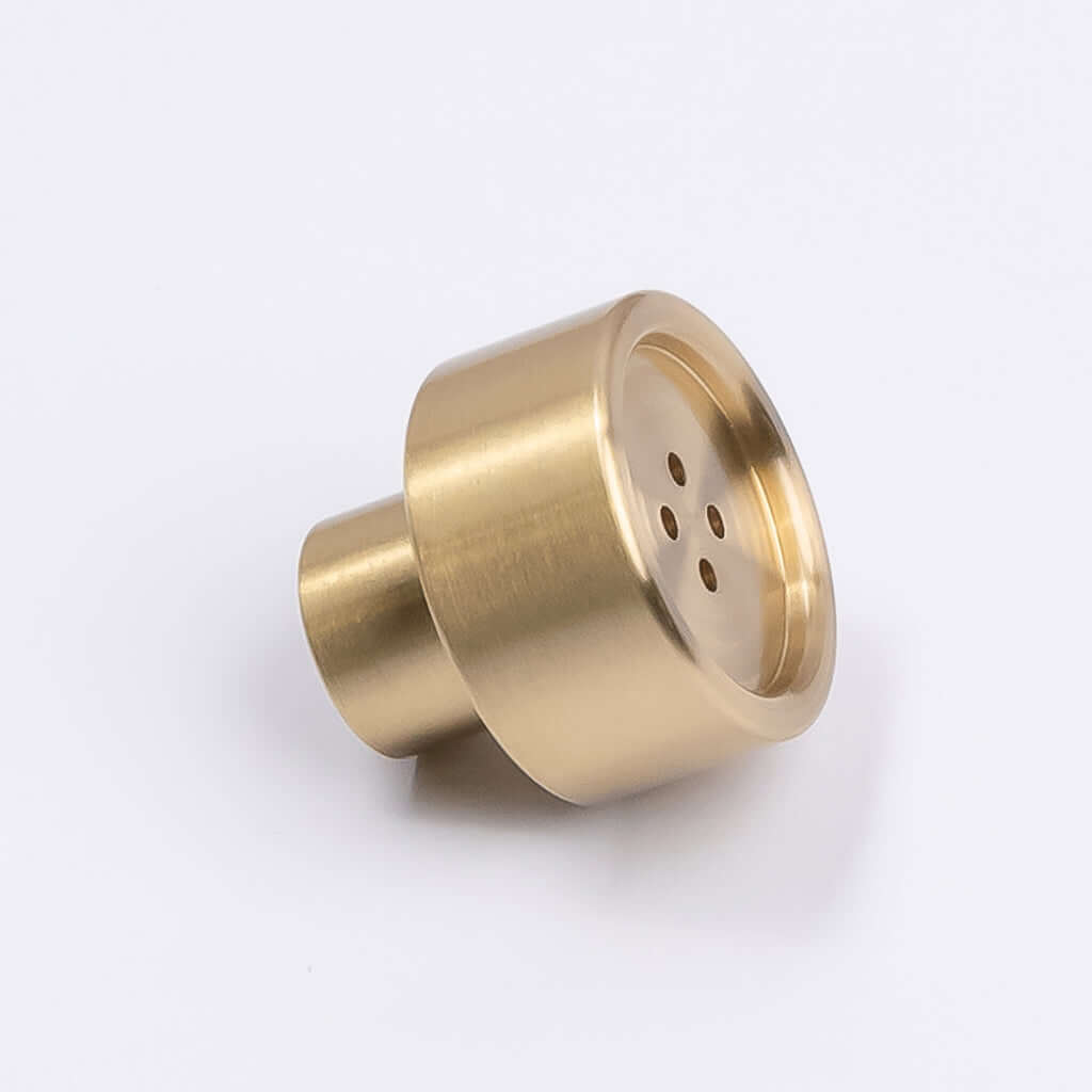 Brushed Brass Button Cabinet Knob - Bianca - Manovella - Entry - Point - CABBIA26BB - Manovella