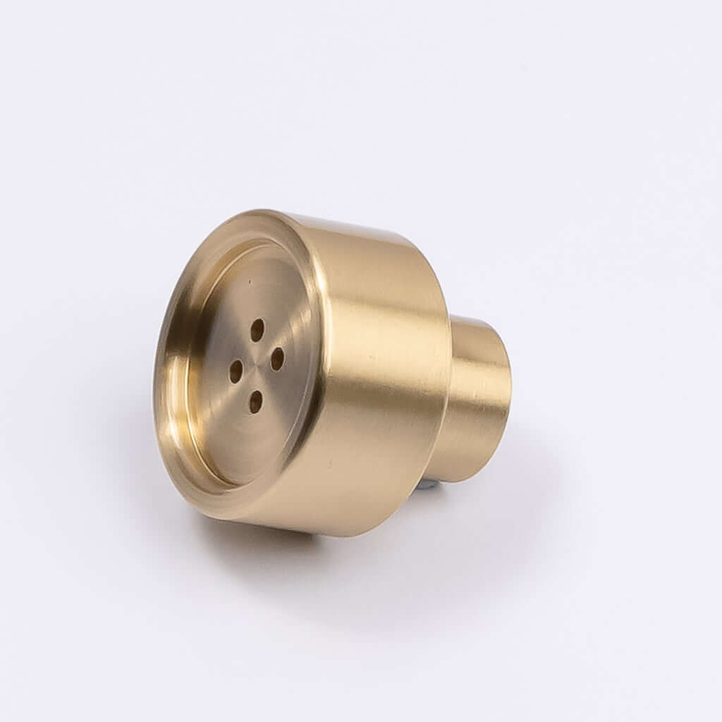 Brushed Brass Button Cabinet Knob - Bianca - Manovella - Entry - Point - CABBIA26BB - Manovella
