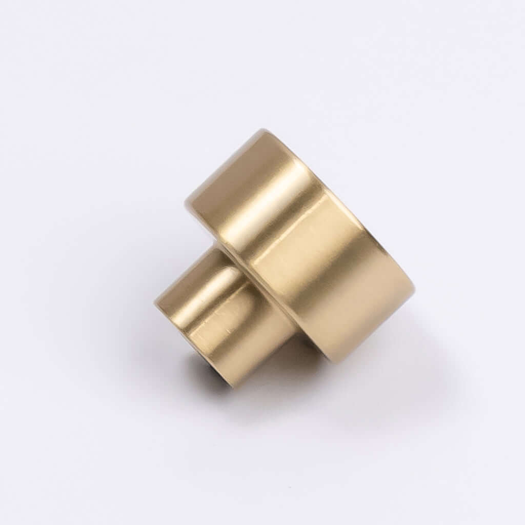 Brushed Brass Button Cabinet Knob - Bianca - Manovella - Entry - Point - CABBIA26BB - Manovella