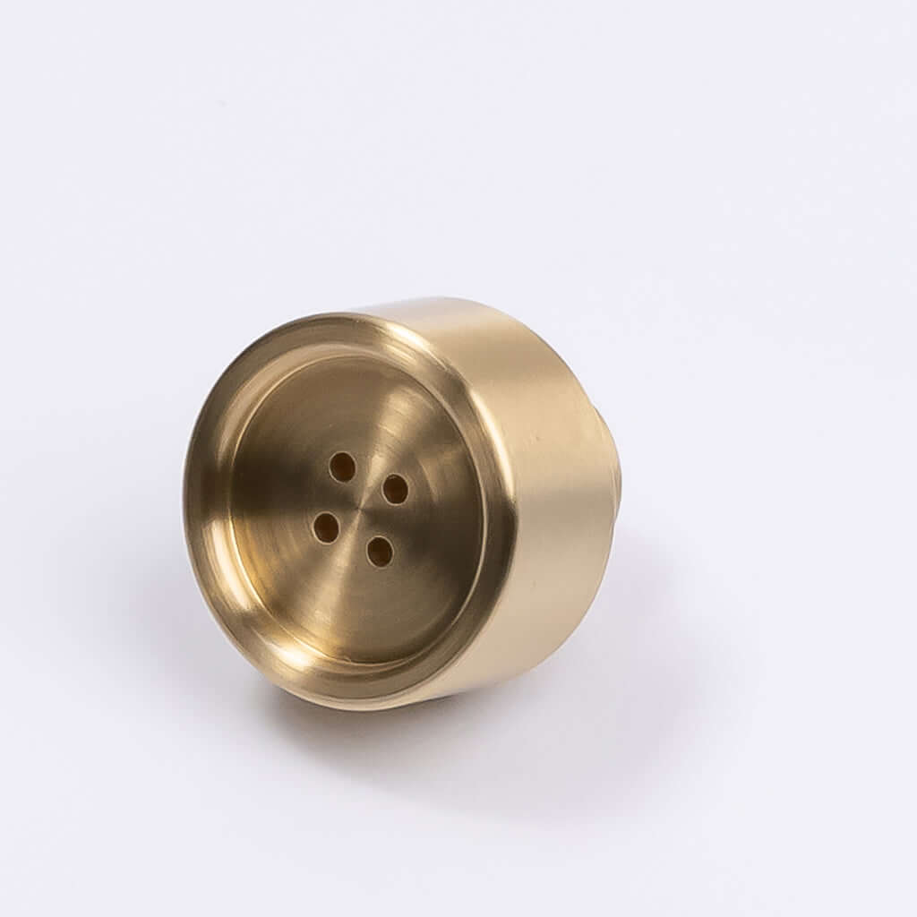 Brushed Brass Button Cabinet Knob - Bianca - Manovella - Entry - Point - CABBIA26BB - Manovella