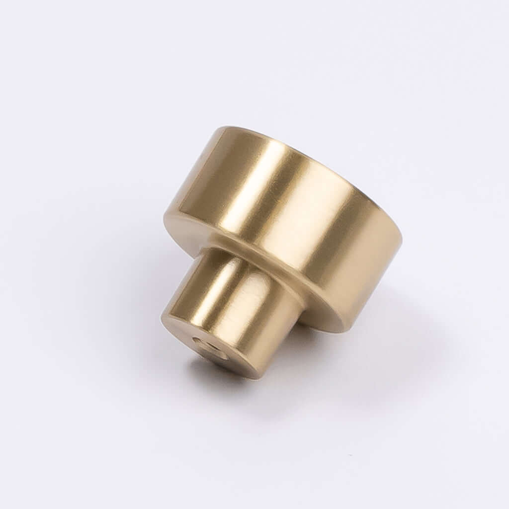 Brushed Brass Button Cabinet Knob - Bianca - Manovella - Entry - Point - CABBIA26BB - Manovella