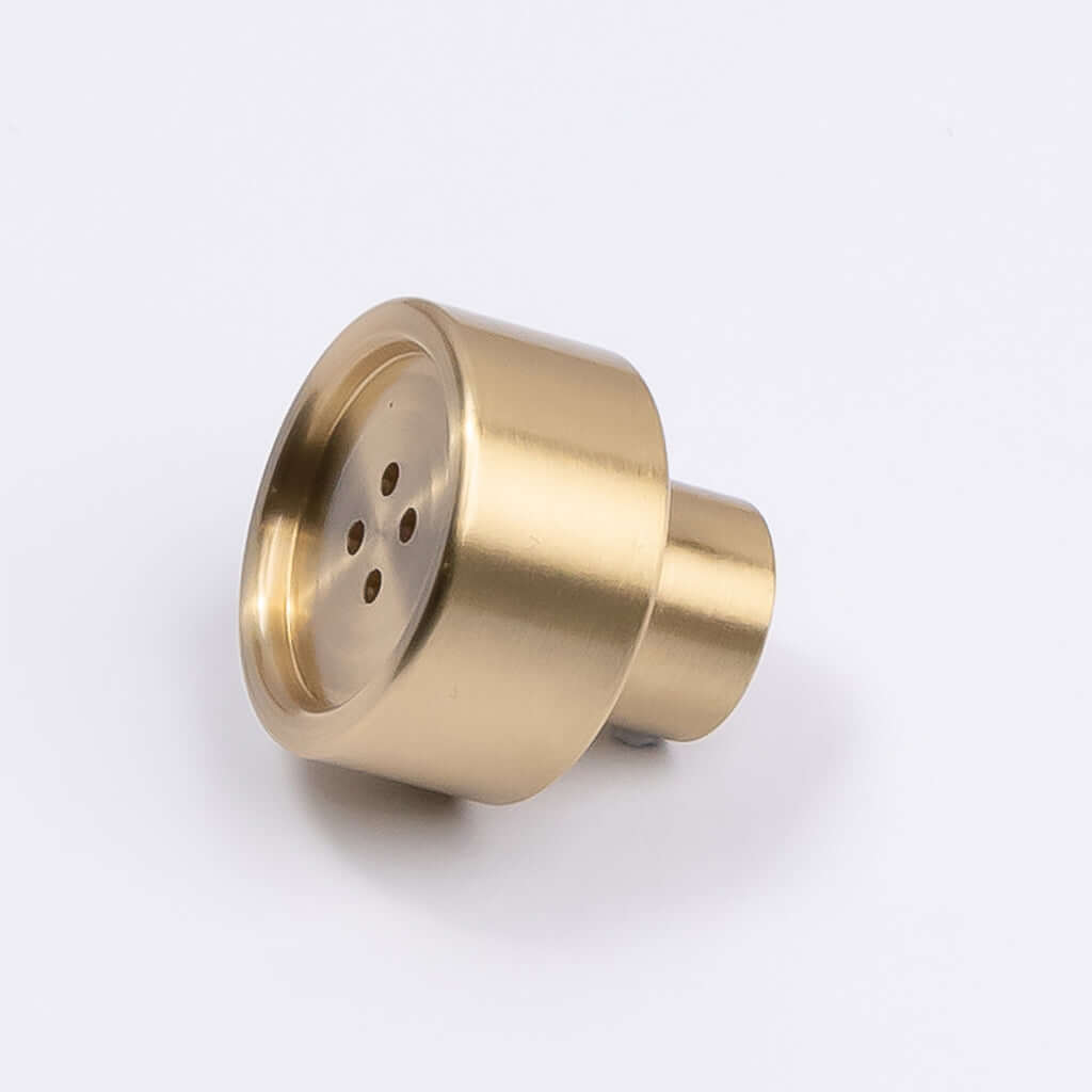 Brushed Brass Button Cabinet Knob - Bianca - Manovella - Entry - Point - CABBIA26BB - Manovella