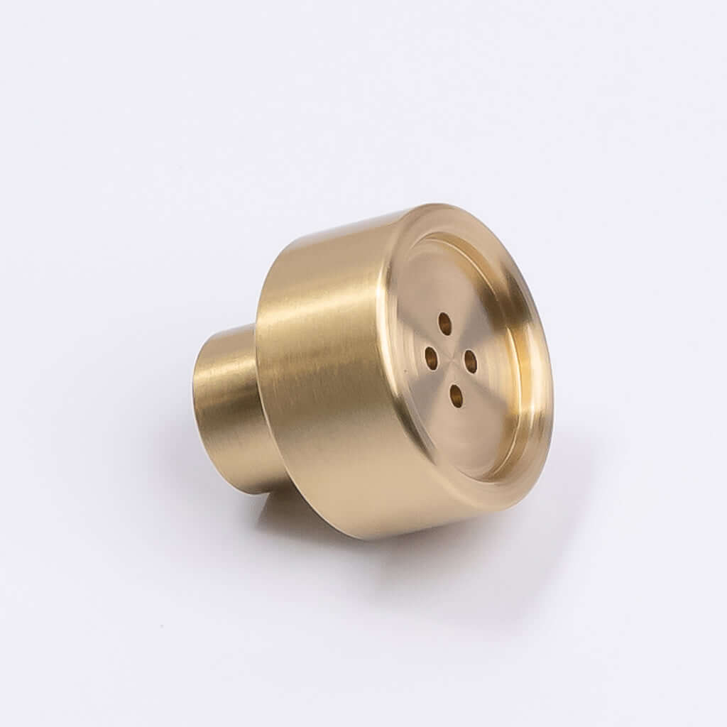 Brushed Brass Button Cabinet Knob - Bianca - Manovella - Entry - Point - CABBIA26BB - Manovella