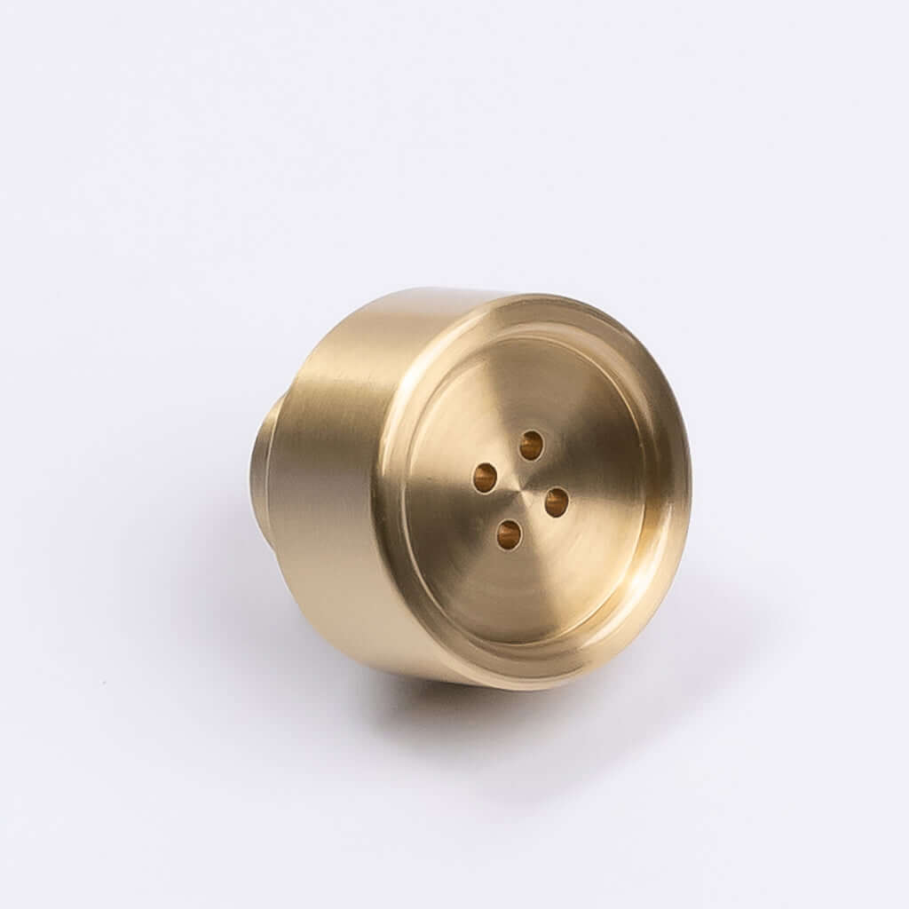Brushed Brass Button Cabinet Knob - Bianca - Manovella - Entry - Point - CABBIA26BB - Manovella
