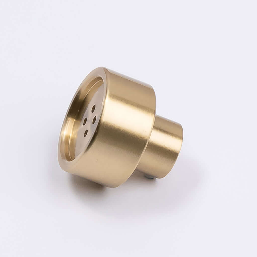 Brushed Brass Button Cabinet Knob - Bianca - Manovella - Entry - Point - CABBIA26BB - Manovella