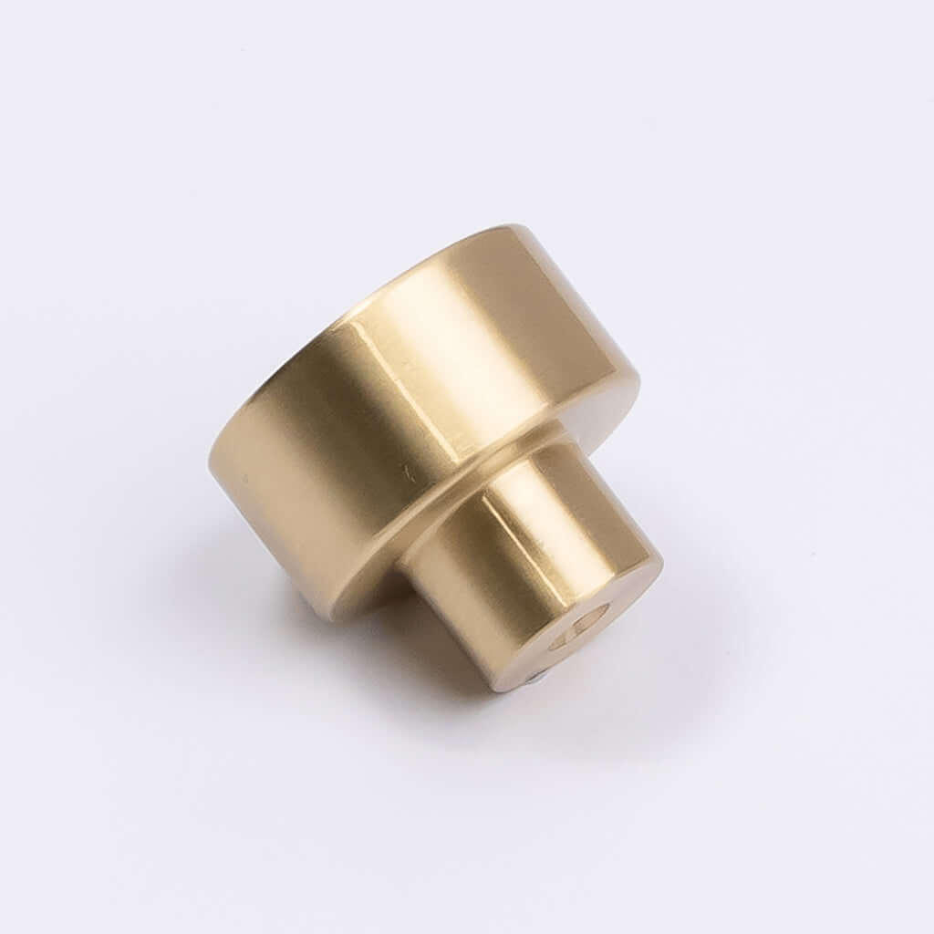 Brushed Brass Button Cabinet Knob - Bianca - Manovella - Entry - Point - CABBIA26BB - Manovella