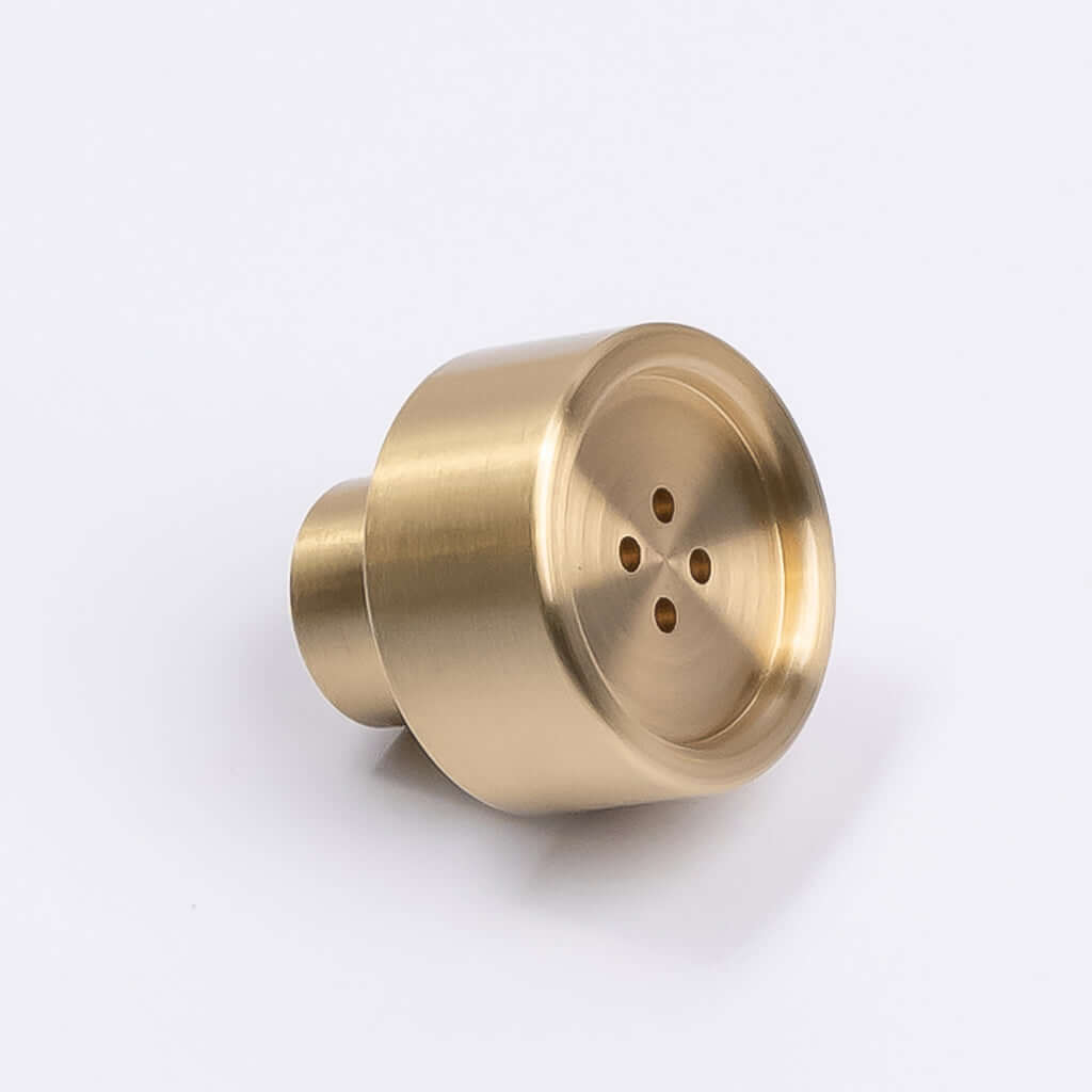 Brushed Brass Button Cabinet Knob - Bianca - Manovella - Entry - Point - CABBIA26BB - Manovella