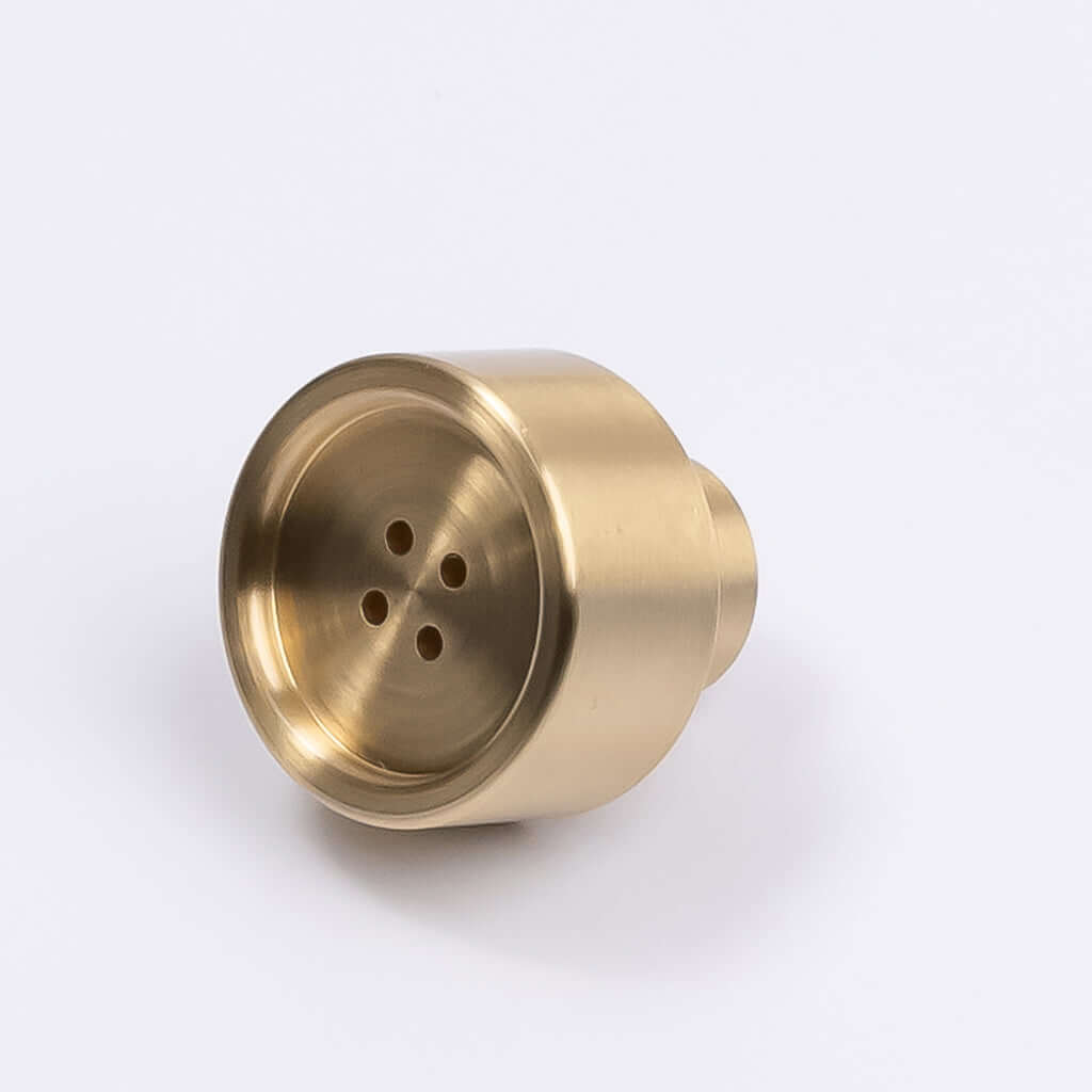 Brushed Brass Button Cabinet Knob - Bianca - Manovella - Entry - Point - CABBIA26BB - Manovella